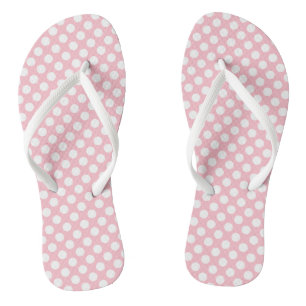 White on Pink Medium Size Polka Dots Thongs