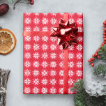 White on Red Nordic Sweater Snowflake Pattern Wrapping Paper<br><div class="desc">A classic winter motif of the knit fair isle sweater gets a modern twist with this pixelated snowflake pattern in red and white. Wrap your holiday gifts in a warm and cheery wrapping paper to bring those Christmas holiday vibes to friends and family. If red and white isn't your thing,...</div>