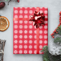 White on Red Nordic Sweater Snowflake Pattern