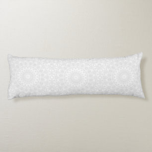 White on White Minimal Mandala Pattern Body Cushion