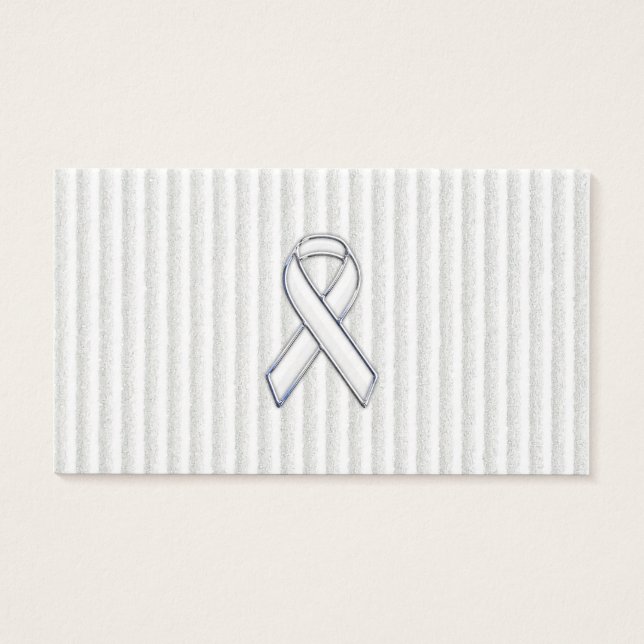White on White Ribbon Awareness Stripes (Front)