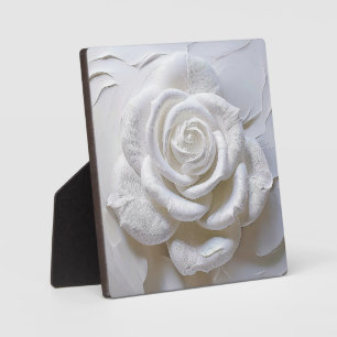 White On White - Sculpted Rose Plaque