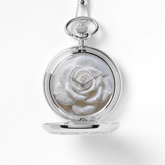 White On White - Sculpted Rose Watch (Front)