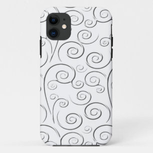 White on white swirls iPhone 11 case