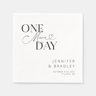 White One More Day Rehearsal Dinner Napkin