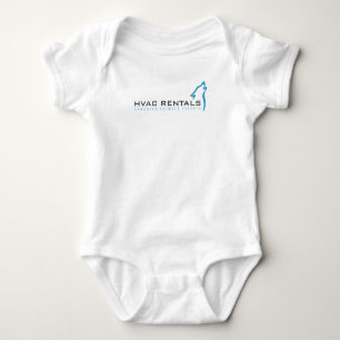 White Onzie, logo with slogan in front Baby Bodysuit