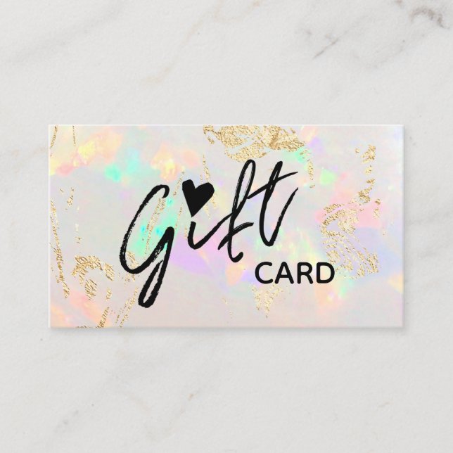 white opal gift certificate card (Front)