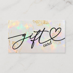 white opal texture gift certificate card