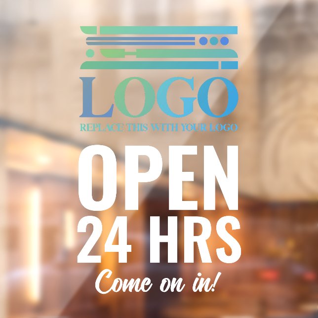 White Open 24 Hrs Add Your Business Logo (Sheet 2)