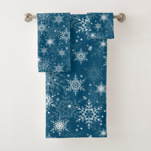 White openwork snowflakes bath towel set