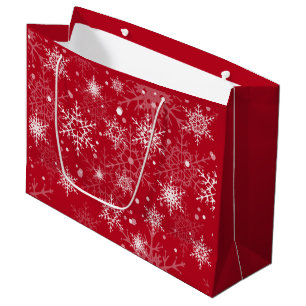 White openwork snowflakes  large gift bag
