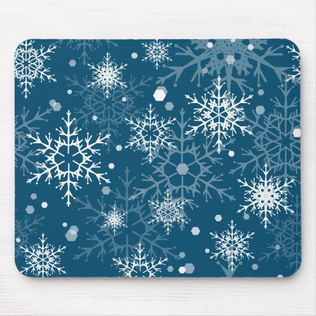 White openwork snowflakes  mouse pad (Front)