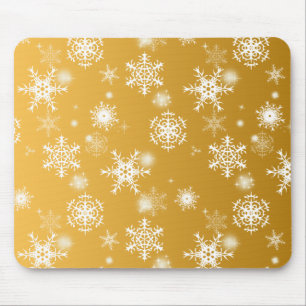 White openwork snowflakes.   mouse pad