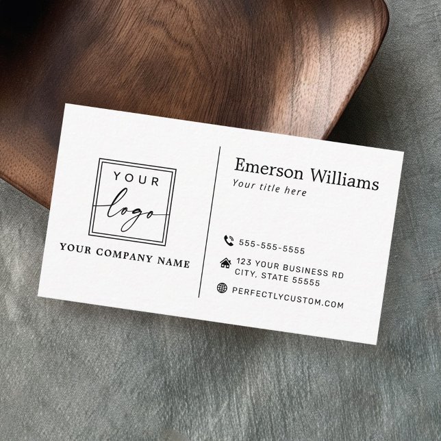 White or any colour custom logo modern minimalist  business card (Modern white or any color minimalist business card with your logo and icons)
