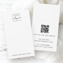 White or any colour logo QR earring display card