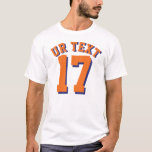 White & Orange Adults | Sports Jersey Design T-Shirt<br><div class="desc">White & Orange Adults | Sports Jersey Design • Mens Jersey T-Shirt</div>
