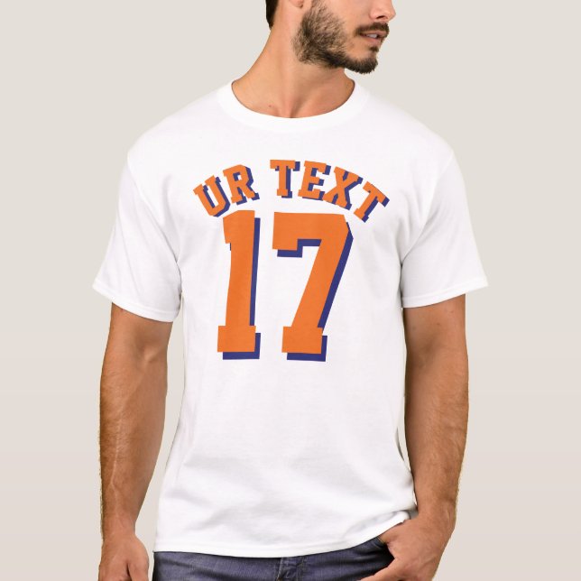 White & Orange Adults | Sports Jersey Design T-Shirt (Front)
