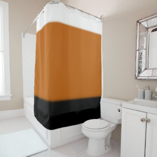 White, Orange and Black Ombre Shower Curtain