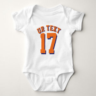 White & Orange Baby   Sports Jersey Design Bodysuit