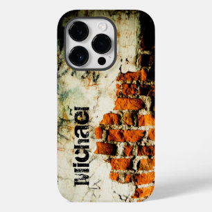 White orange Cool old brick wall grafiti Your name Case-Mate iPhone 14 Pro Case