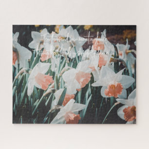 White Orange Daffodils in the Spring Garden Jigsaw Puzzle