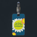 White Orange Daisy Flower CUSTOMIZED INITIALS   Luggage Tag<br><div class="desc">Get ready for your vacation with this cheerful luggage tag - you can add your contact details to the other side or select a single sided design. Hand drawn design by me for you! Change the colour or font of the lettering as you like. Check my shop for more patterns...</div>
