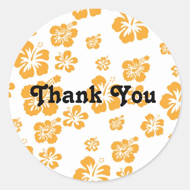 White Orange Hibiscus Flower Floral Party Sticker (Front)