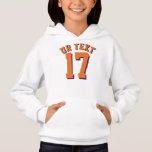 White & Orange Kids | Sports Jersey Design<br><div class="desc">White & Orange Kids | Sports Jersey Design • Girls Jersey Pullover Hoodie Sweatshirt</div>