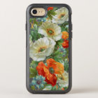 White Orange Poppy Floral iPhone Case