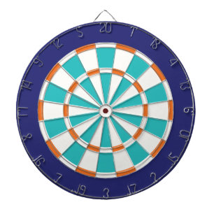 White, Orange, Turquoise, And Navy Dartboard