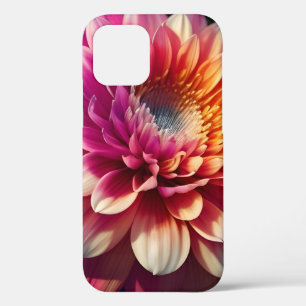 White Orange Yellow Pink Purple Blue Dahlia Flower iPhone 12 Case