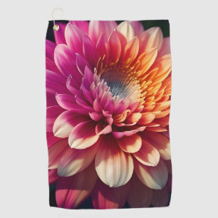 White Orange Yellow Pink Purple Blue Dahlia Flower Golf Towel