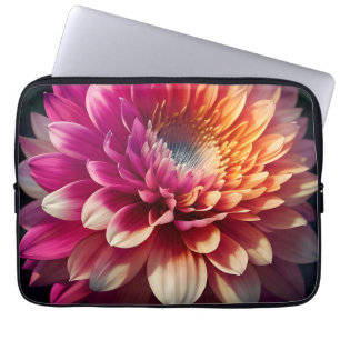 White Orange Yellow Pink Purple Blue Dahlia Flower Laptop Sleeve