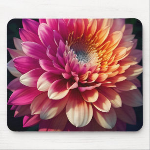 White Orange Yellow Pink Purple Blue Dahlia Flower Mouse Pad