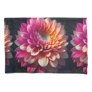 White Orange Yellow Pink Purple Blue Dahlia Flower Pillowcase