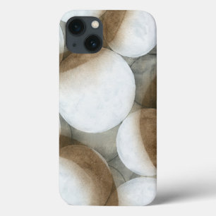 White Orbs & Brown Circles iPhone 13 Case