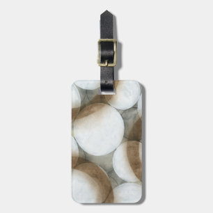 White Orbs & Brown Circles Luggage Tag