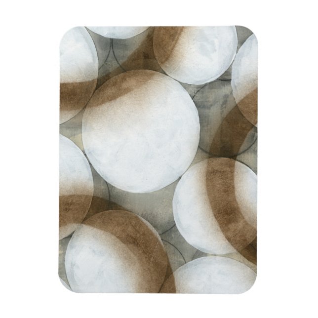 White Orbs & Brown Circles Magnet (Vertical)