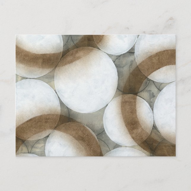 White Orbs & Brown Circles Postcard (Front)