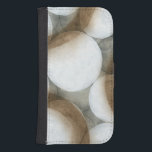 White Orbs & Brown Circles Samsung S4 Wallet Case<br><div class="desc">Three brown circles share a canvas with luminous white orbs in this stunning work by Jennifer Goldberger. Bright and fun,  this piece would look great in your home. Order yours today!</div>