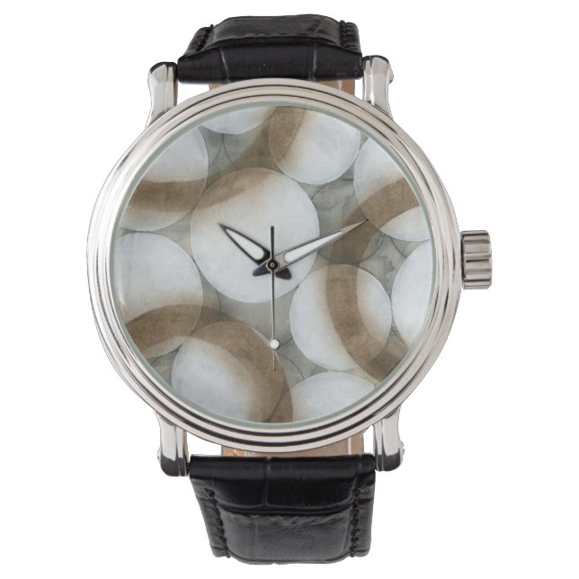 White Orbs & Brown Circles Watch (Front)