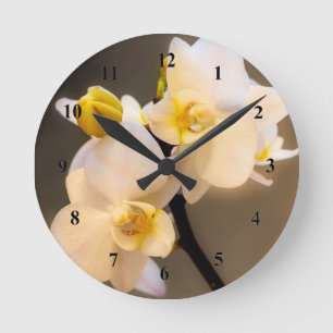 White Orchid Acrylic wall clock