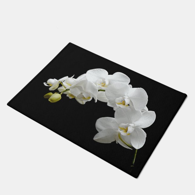 White Orchid Blossom Doormat (Angled)