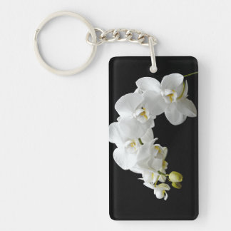 White Orchid Blossom Key Ring