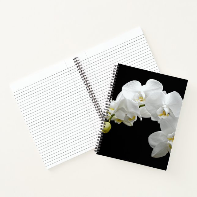 White Orchid Blossom Notebook (Inside)
