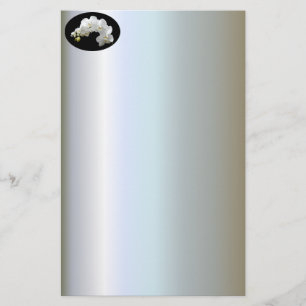 White Orchid Blossom Stationery