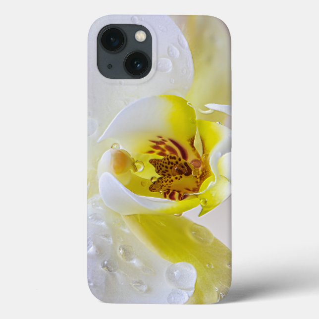 White Orchid Blossom Water Drop Case-Mate iPhone Case (Back)