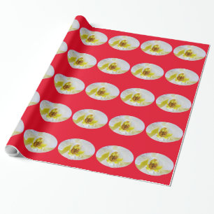 White Orchid Blossom Water Drop Wrapping Paper