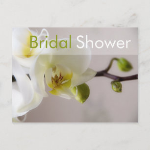 White Orchid • Bridal Shower Invitation Postcard