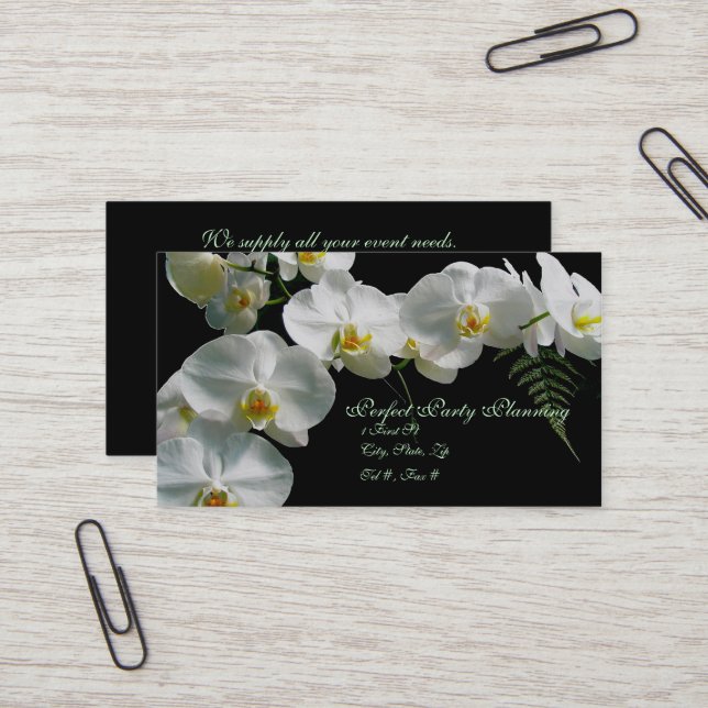 White Orchid Business Card (Front/Back In Situ)
